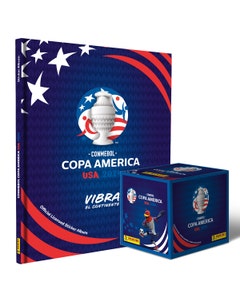 Colección Copa América USA 2024 . Álbum Pasta Dura Más 50 Sobres